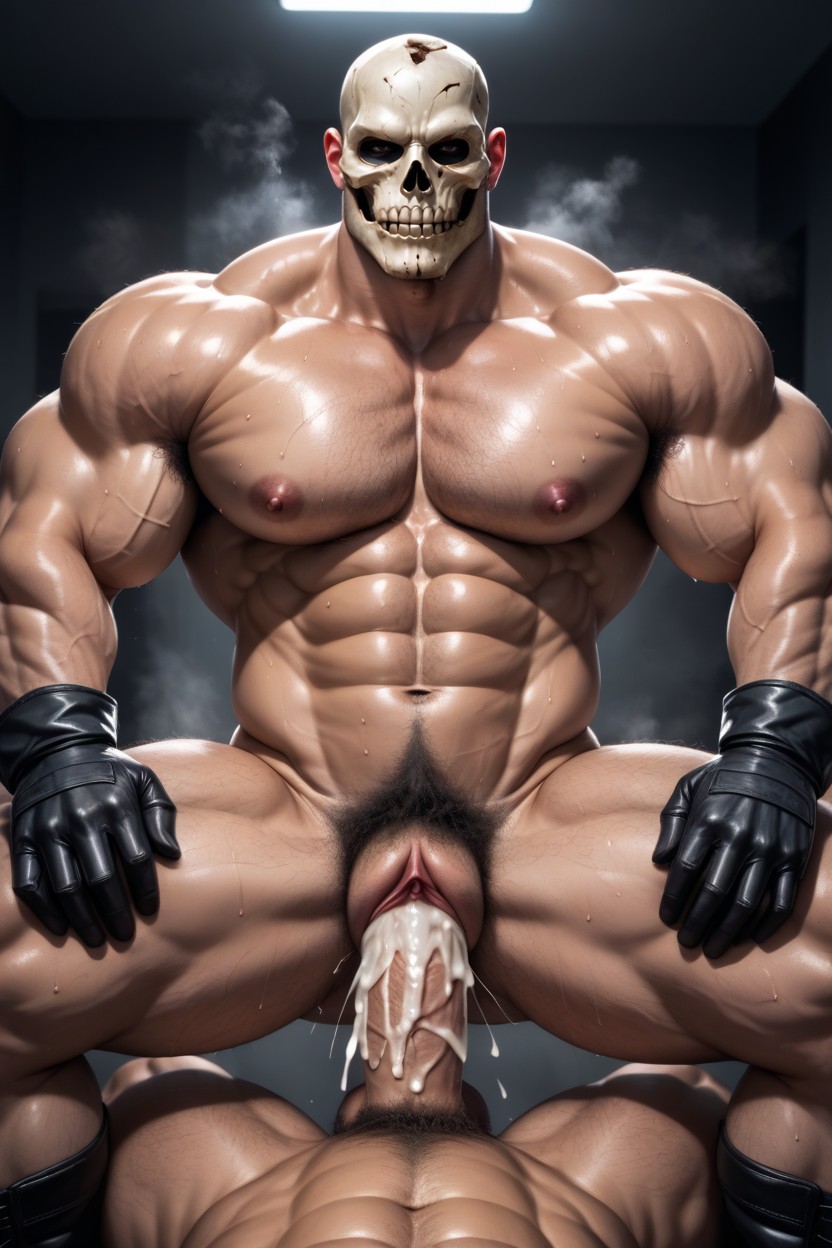 Black Tutu Miniskirt, Looking At Viewer, Wearing Skull Mask Porno IA Gay