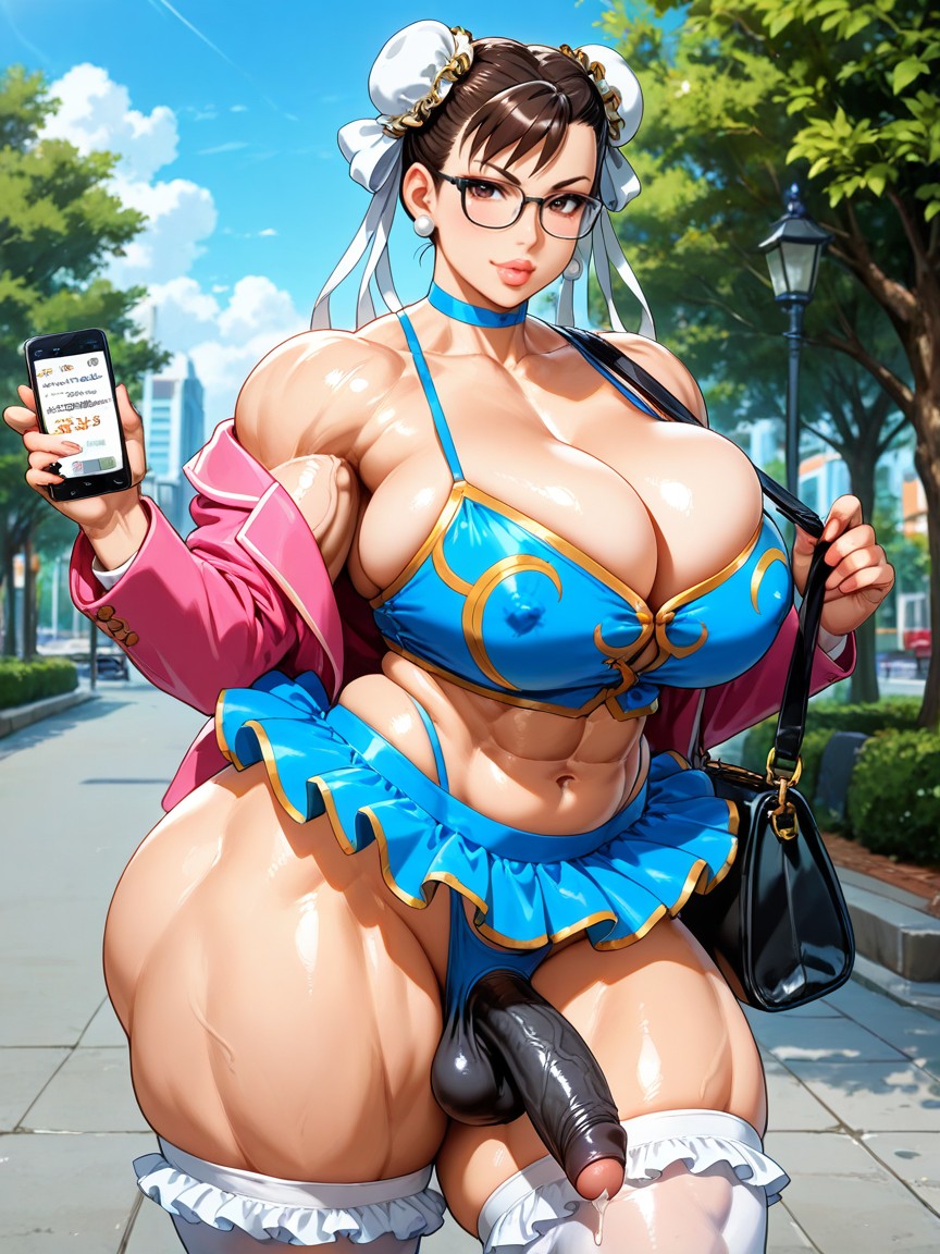 Woman Chun Li From Street Fighter, Thick, Muscle Trapez ИИ гей порно