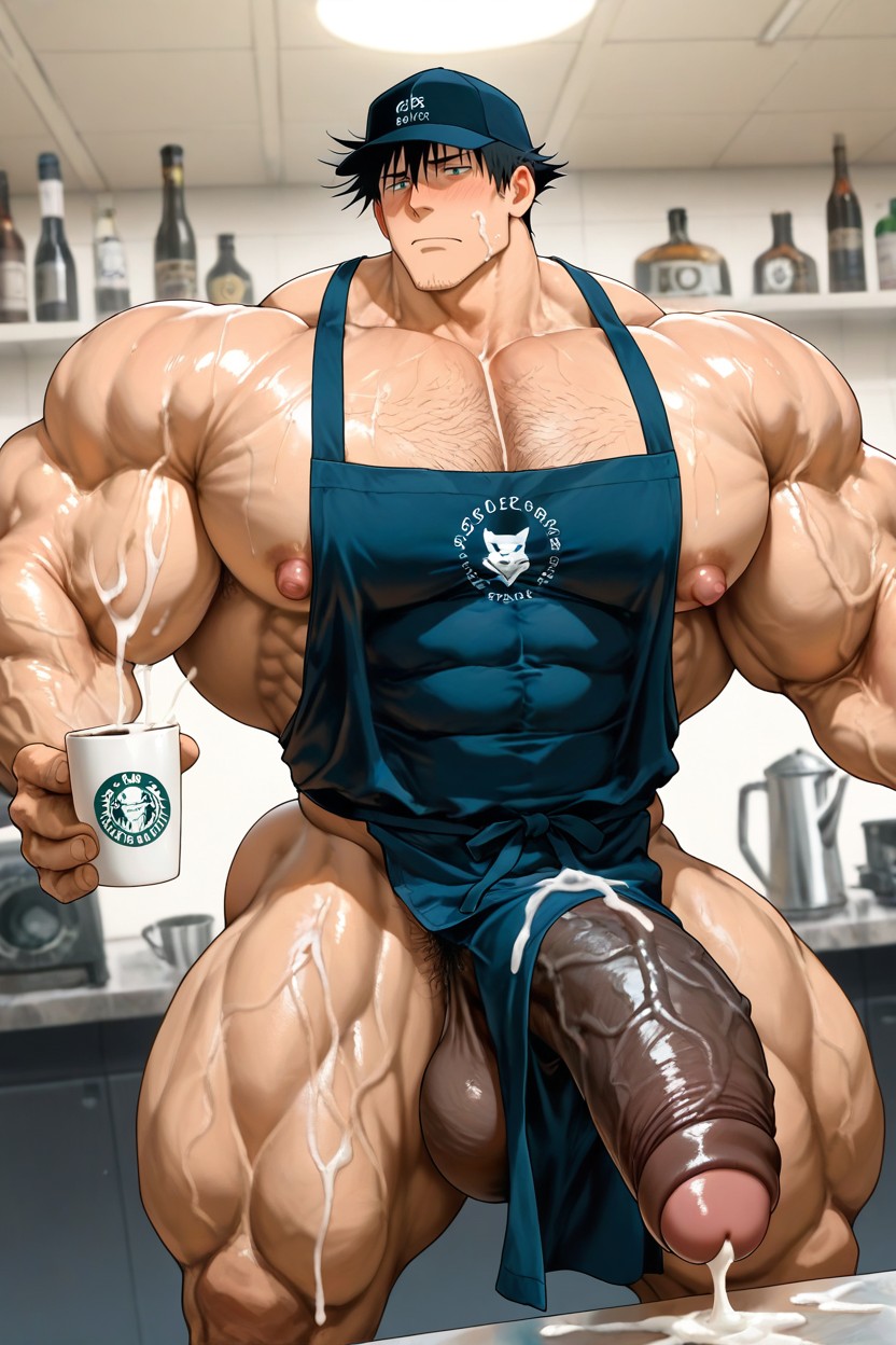 Tall Muscular Physique, No Tits, Black Penis Porno IA Gay