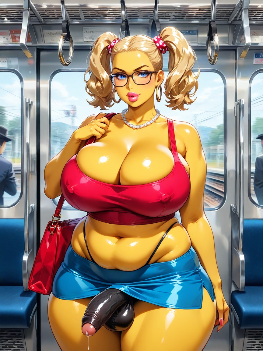 Bimbo, Yellow Skin, Standing In A Train Porno IA Gay