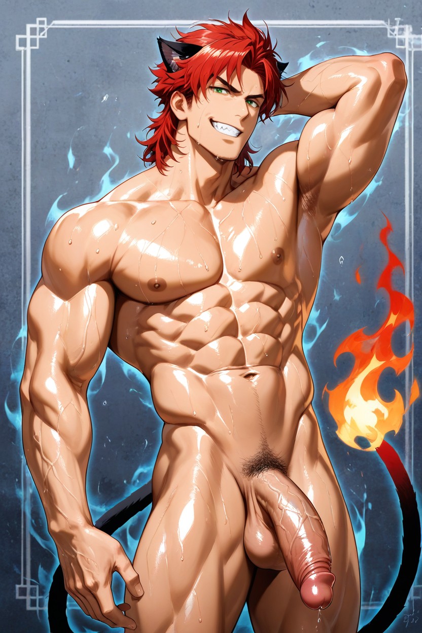 Athletic Build—broad Shoulders, He Poses Confidently—hand On Hip, Toothy Grin Of Pure Hot- Energy Porno IA Gay