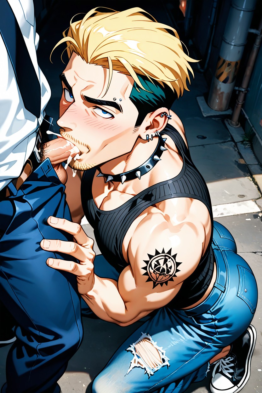 Colorful Anime Style, 18+, Blue Eyes Pornografia gay com IA