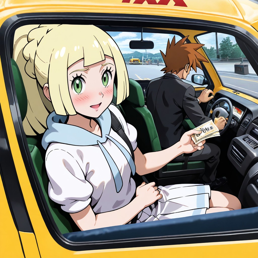 Gary Oak's Hands Gripping Steering Wheel, Man Is Professor Gary Oak From Pokemon, View From Back Seat AI同性戀黃片