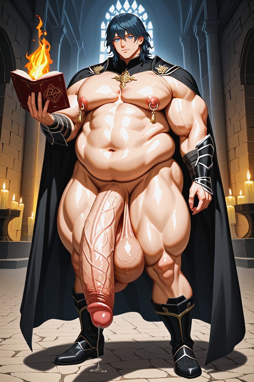 Soft Facial Features, Huge Hyper Pecs, Corpo Todo Pornografia gay com IA