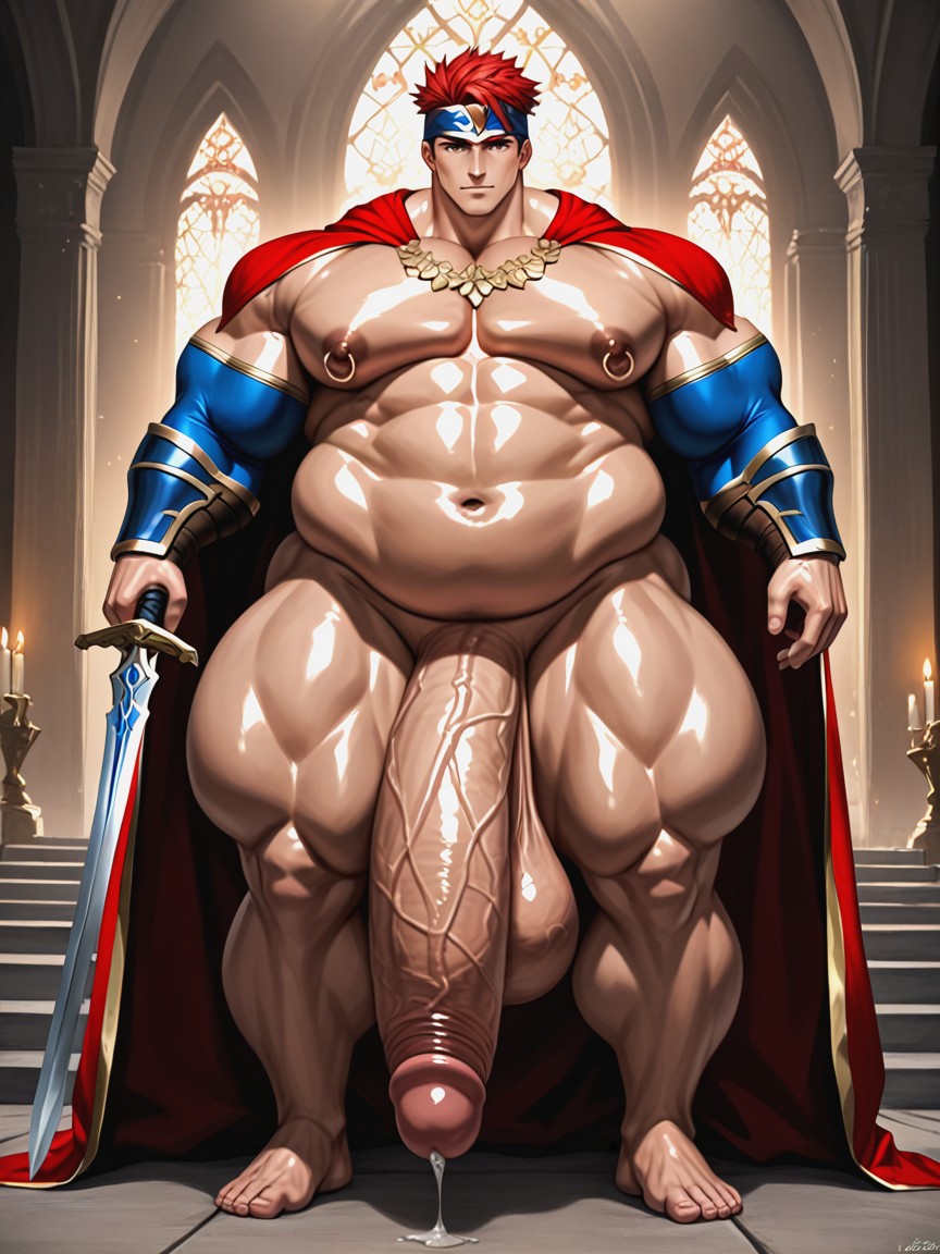 Shaved Body, Cul Énorme, Hyper Cock Longer Than Leg Porno IA Gay