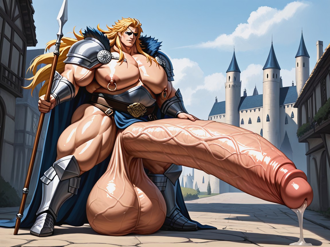 Smooth Skin, Shiny Skin, Holding Spear KI Schwulenporno