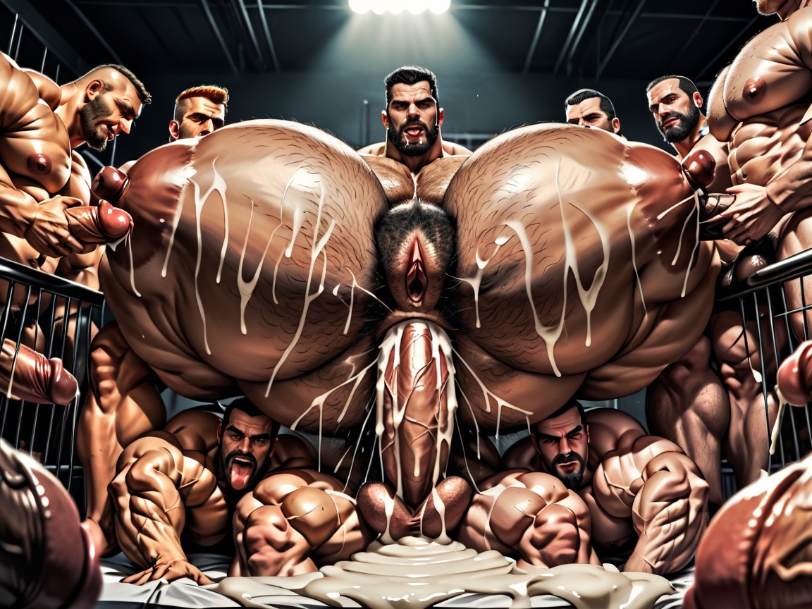 Many Huge Hyper Thick Cocks Everywhere, 하이퍼 하체 무거운, Viewed From Underneath Looking Up 게이 AI 포르노