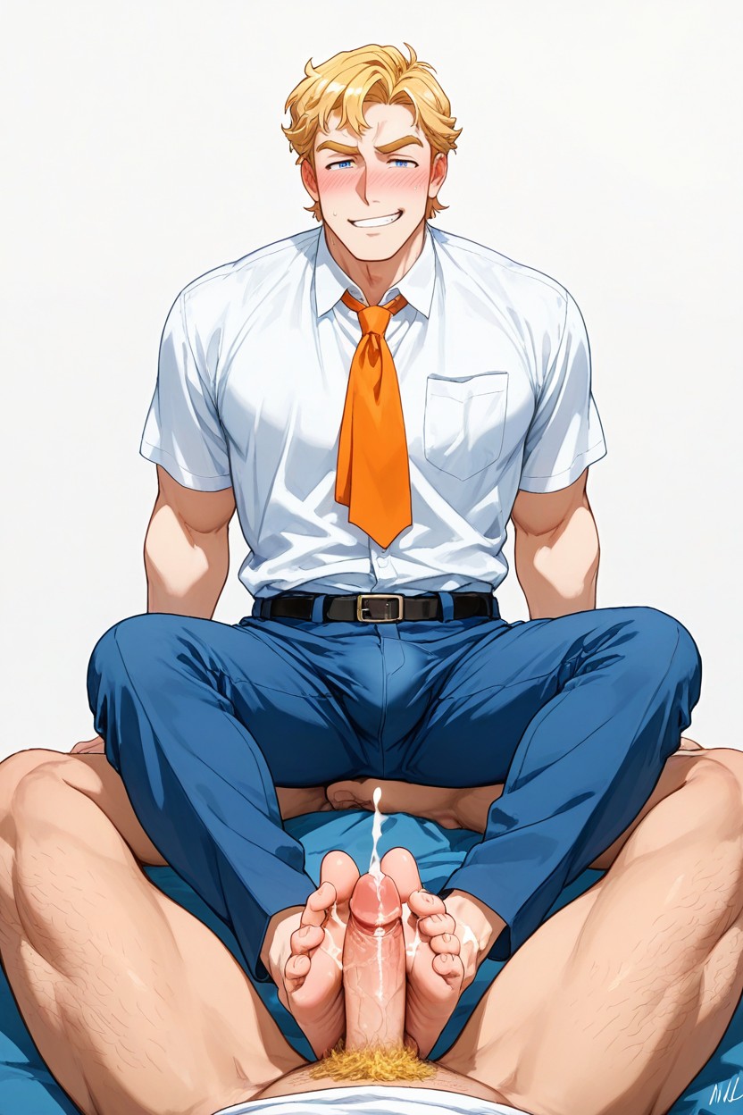 Smug Smirk Face, Legs Spread, Horny 게이 AI 포르노