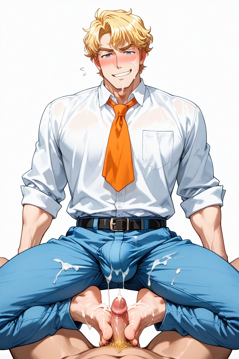 Blue Eyes, Happy, Legs Spread 게이 AI 포르노