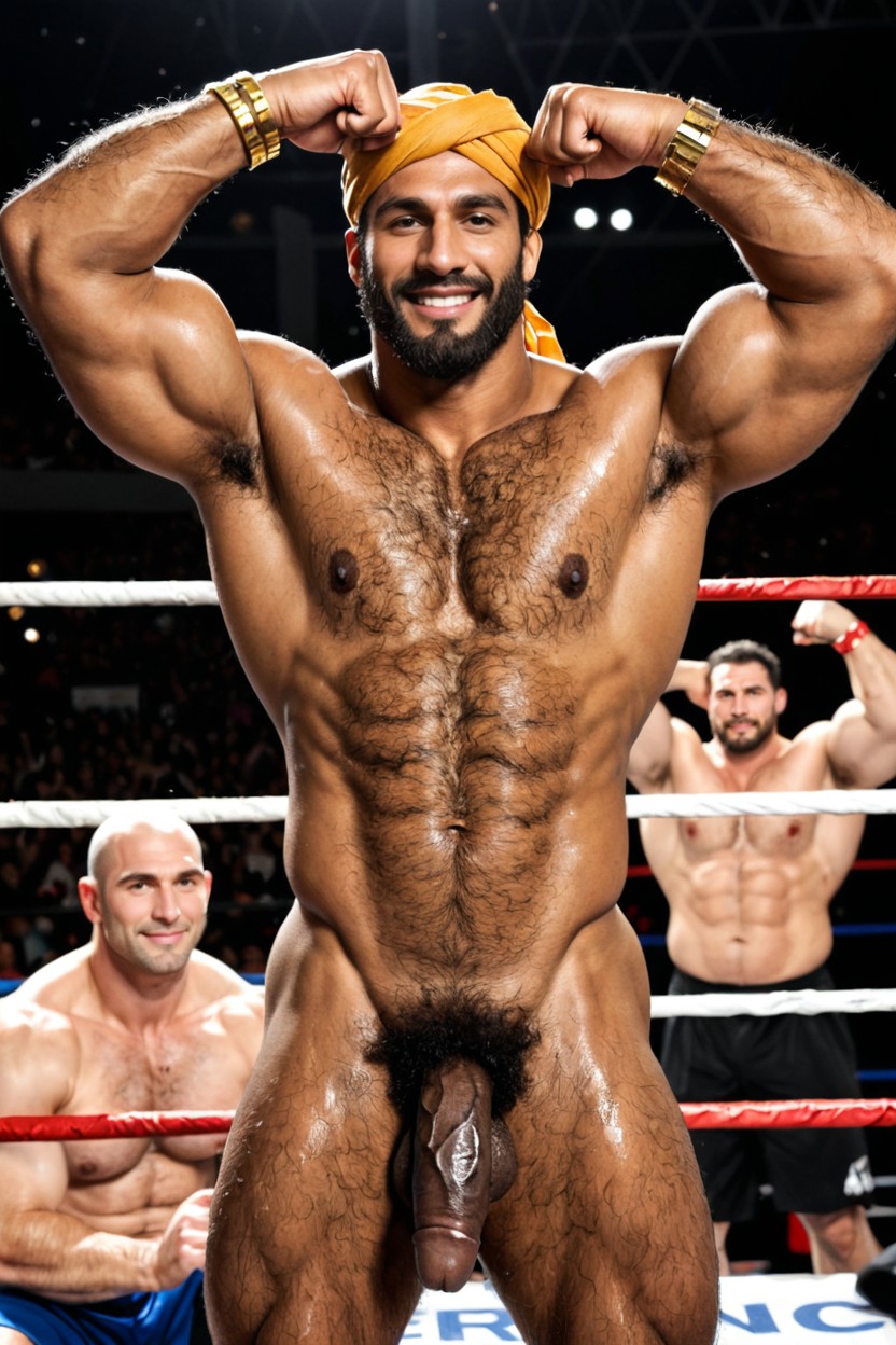 Giant Hyper Muscle, Extreme Hairy Chest, Hairy Thigh 게이 AI 포르노