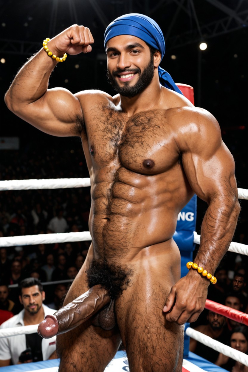 Long Length Black Hair, Black Nipples, Wearing Indian Turban AI同性恋黄片