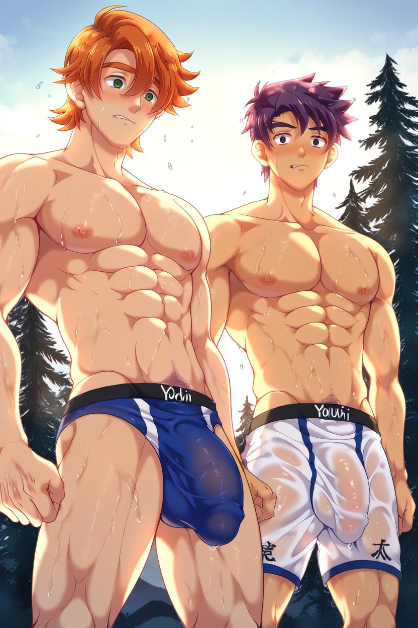Visible Outline, Men, Biting Lip AI Gay Porn