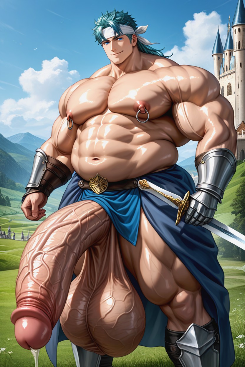 Thick Thighs, Hyper Huge Veiny Testicles, Smooth Skin 게이 AI 포르노