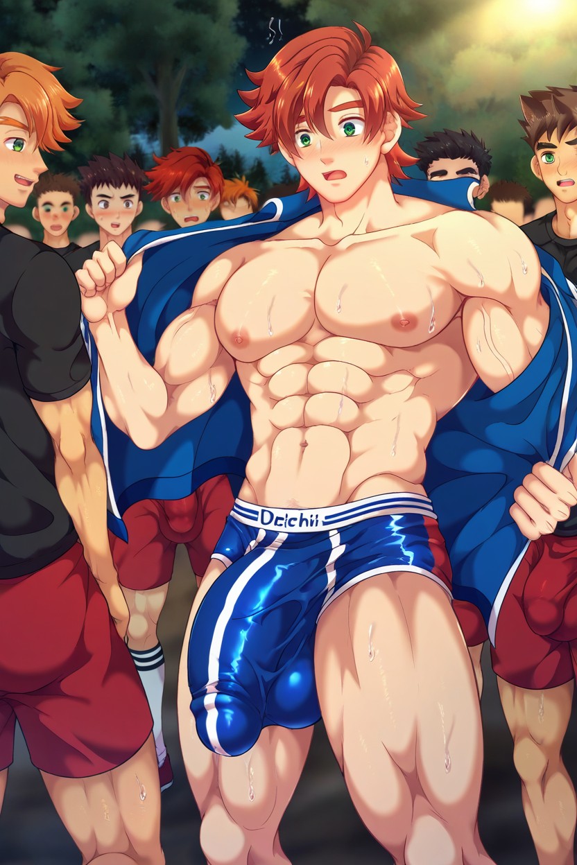 All Eyes On Their Lower Bodies, 음경 돌출, 18+ 게이 AI 포르노