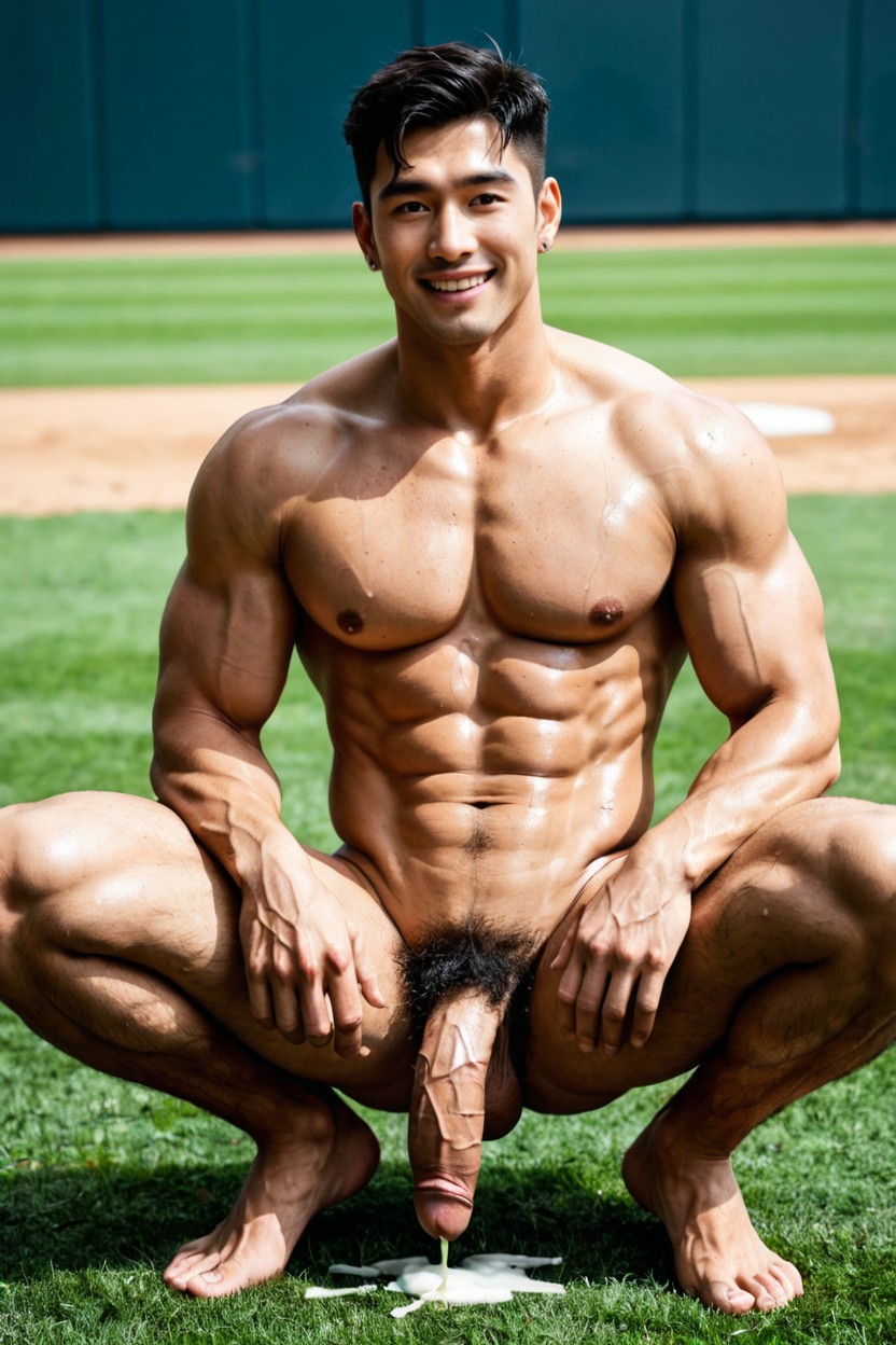 Male Focus, Wide Shot, Erect Cock AI Gay Porn