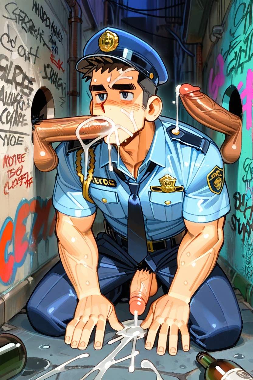 Graffiti, Cum In Mouth, Realistic Details 게이 AI 포르노