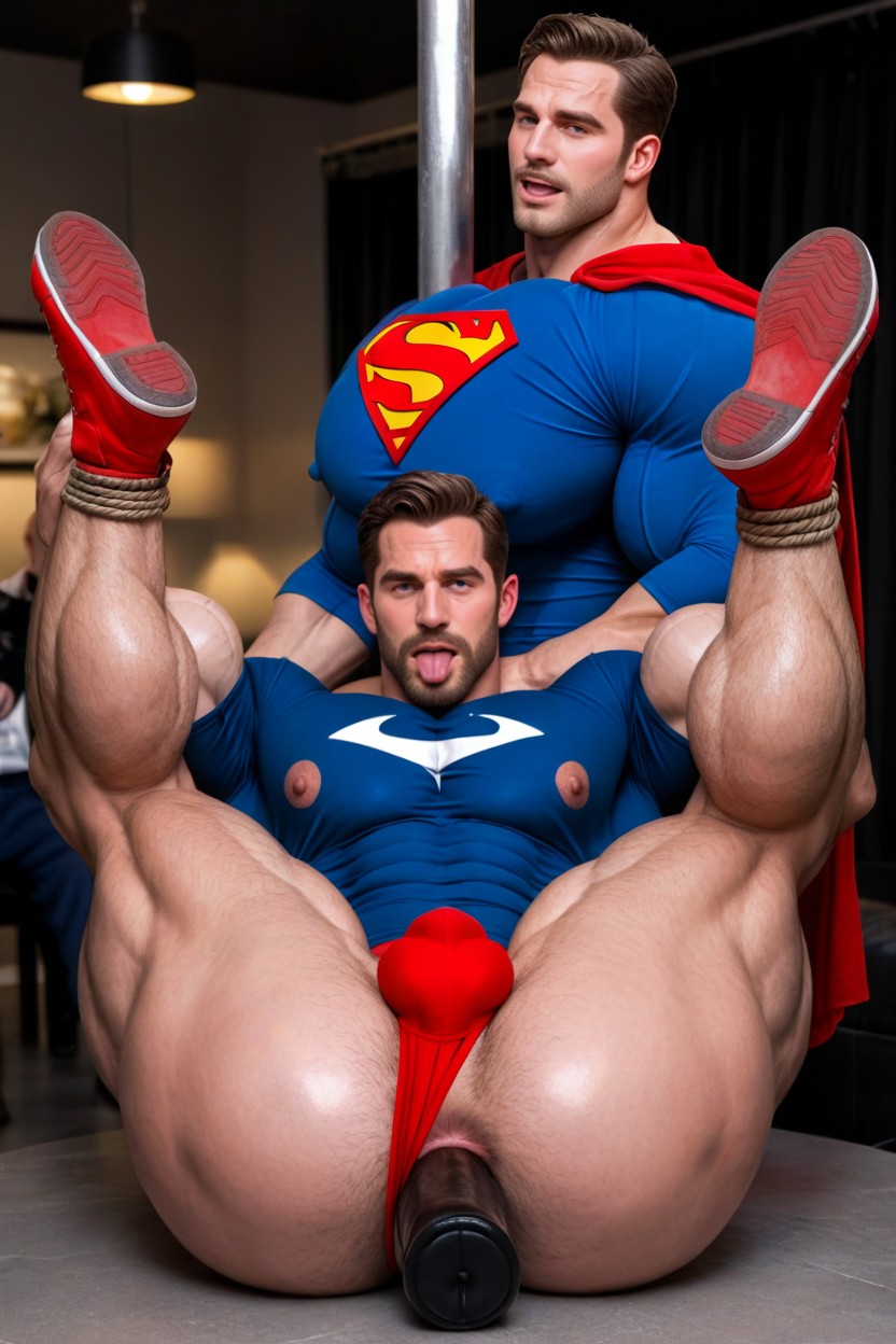 Hyper Breasts, Huge Arms, Mouth Agape 게이 AI 포르노