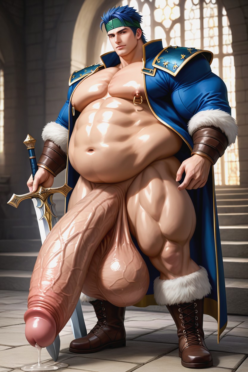 Hyper Cock Longer Than Leg, Huge Bubble Butt, Short Length AI Gay Porn