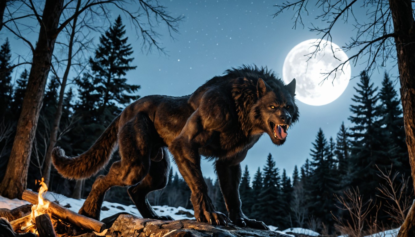 Soft Shadow, 18+, A Highly Realistic Werewolf Monster Body In Full View 게이 AI 포르노