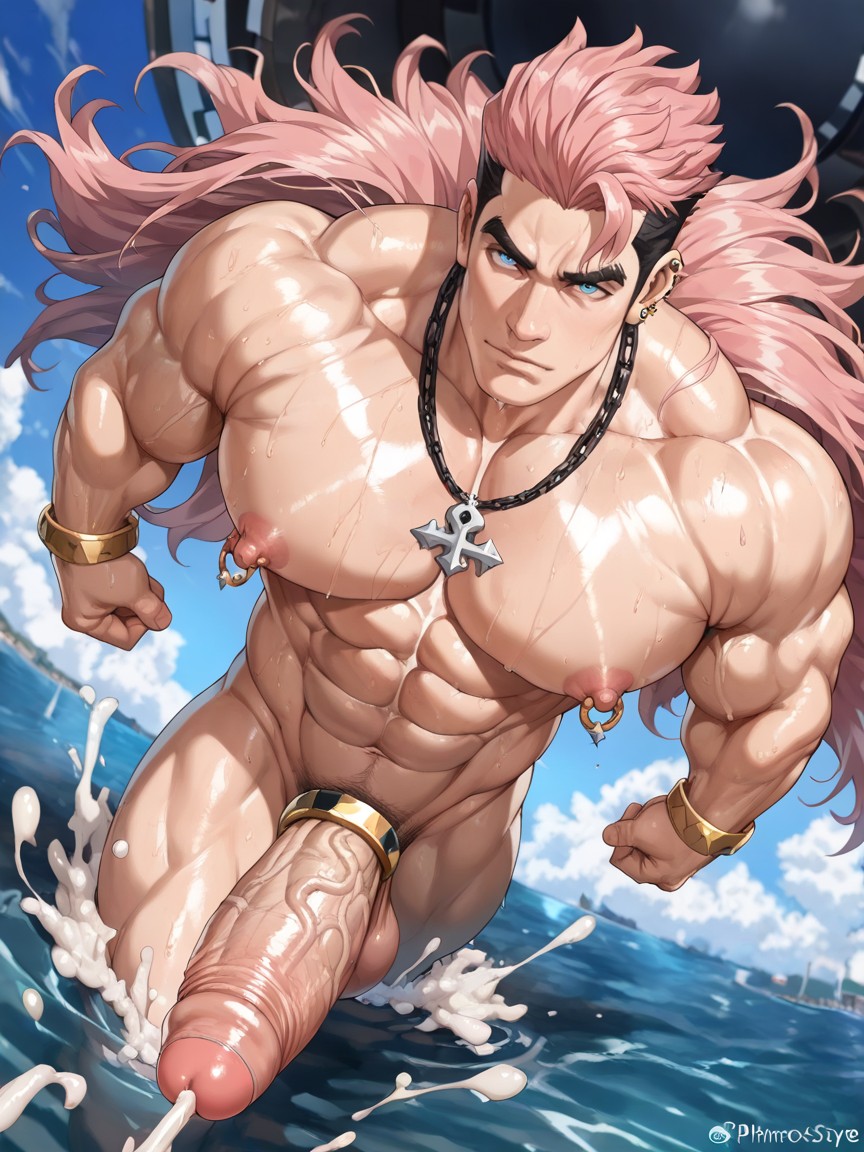 Seductive, Dynamic Angle, Muscular AI Gay Porn