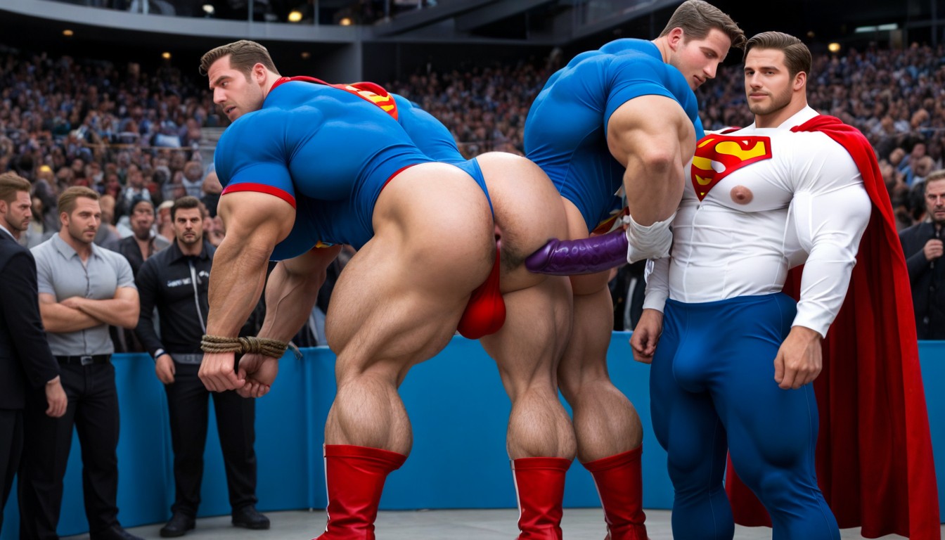 Putting On Show For Crowd, Massive Muscles, 갈색 게이 AI 포르노