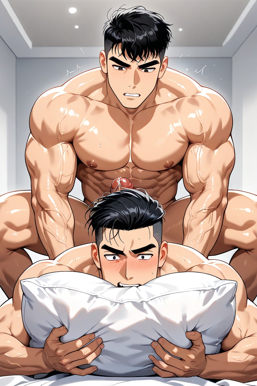Manhwa Style Image, Erection Penis, Spread Legs AI同性戀黃片