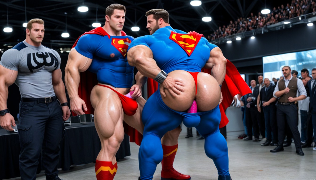 슈퍼 히어로, Boobs Are Fully Covered By Superman’s Shirt Straining Against The Shirt, Superman Suit 게이 AI 포르노