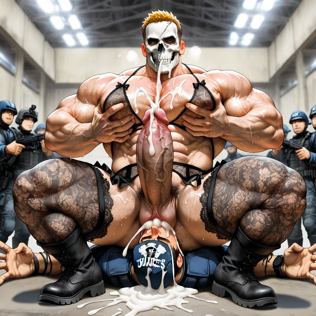 Barazoku, Oversized Hyper Gigantic Penis, Cunnilingus AI Gay Porn