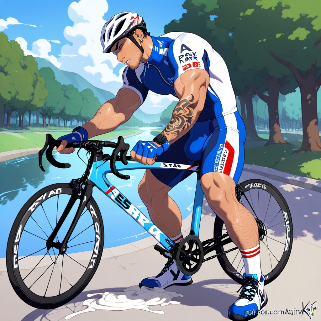 Lycra Cycling, Stubble, Day 게이 AI 포르노