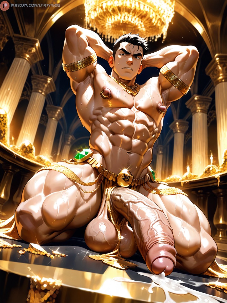 Hip Size, Very Short Hair, Muscular AI Gay Porn
