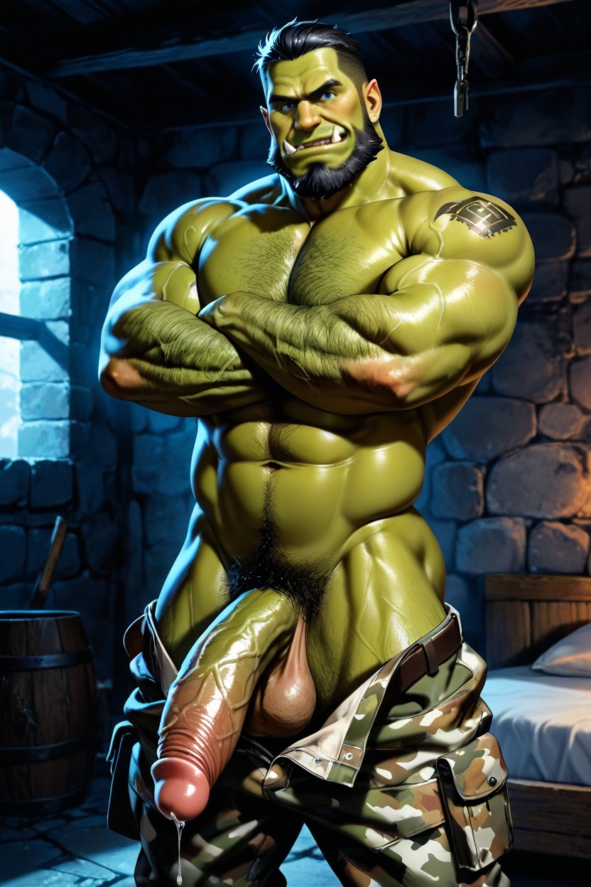 Blue Eyes, Gigantic, Muscular AI Gay Porn