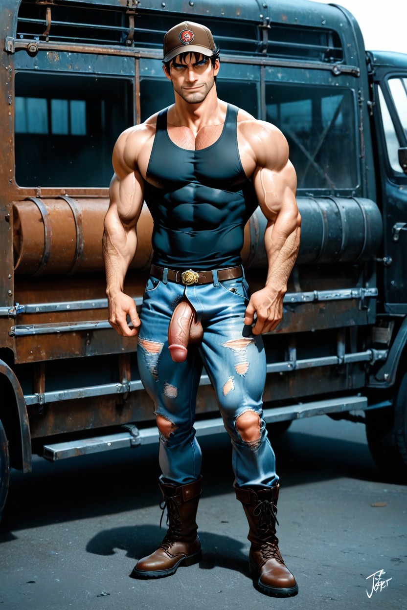 Macho, Veiny, Full-body View 게이 AI 포르노