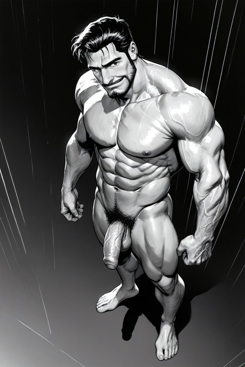 Simple Black Background, Side View, Waist AI Gay Porn