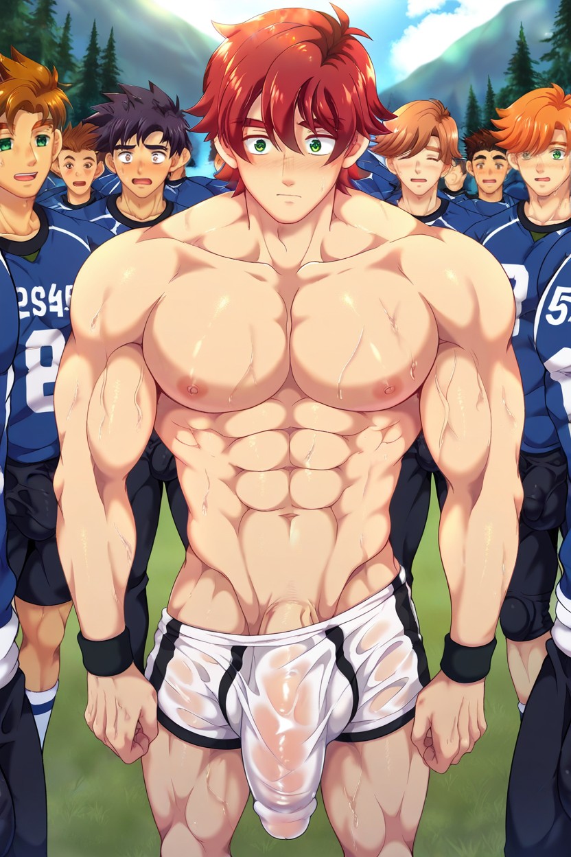 Many People Around, Derek Red Hair, Mikkoukun Art Style AI Gay Porn