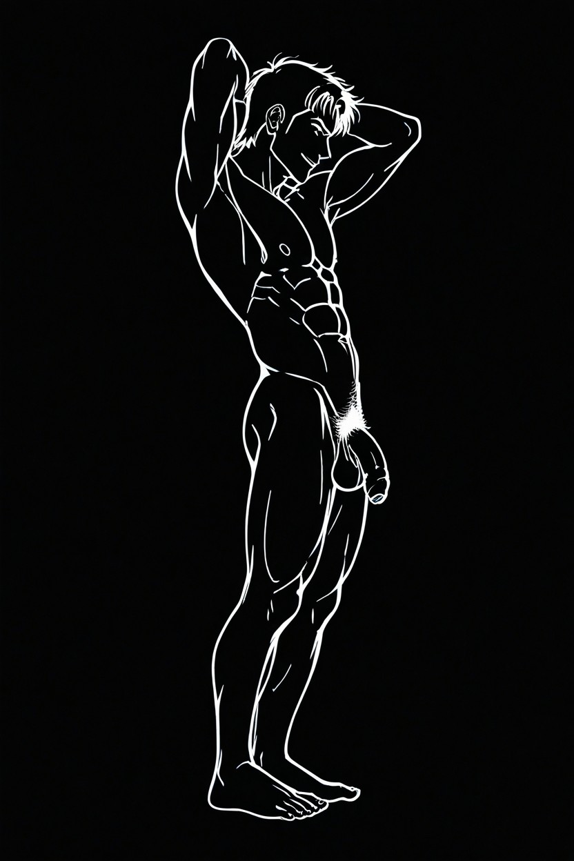 Happy, Pubic Hair, Vector Graphics AI Gay Porn