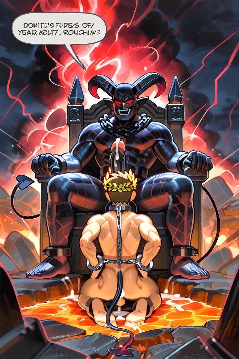 Wamudraws Artstyle, Bodybuilder, Chain Harness AI Gay Porn