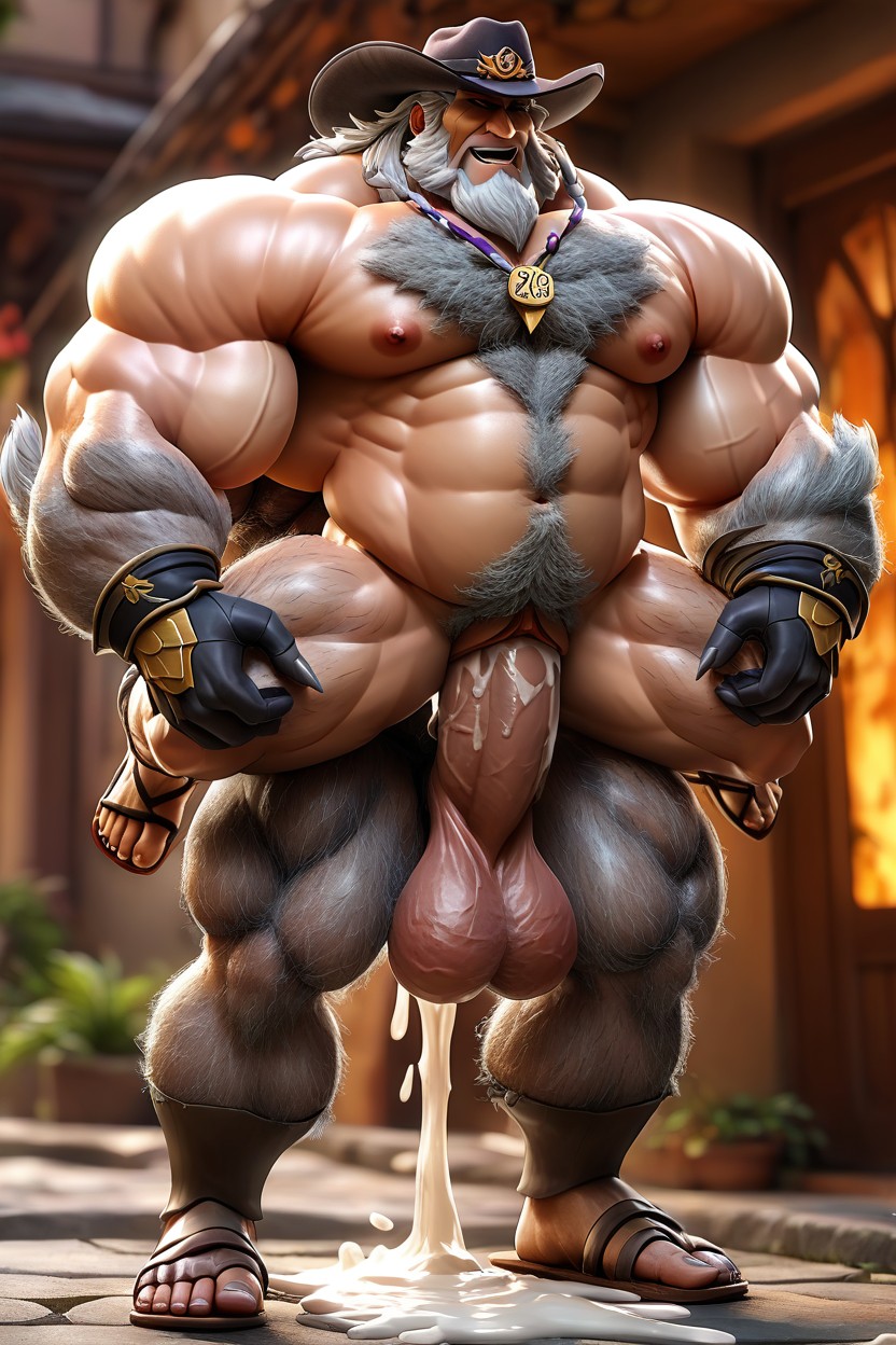 Extreme Public Hair, Huge Cock, Kraven Kravinoff Penetrates Male Man Pussy AI Gay Porn