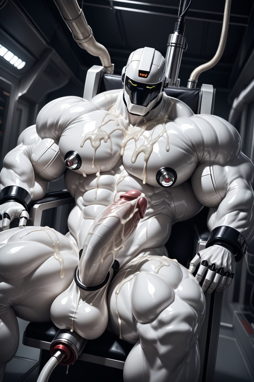 White Skin, Wet Penis, Restrained AI Gay Porn