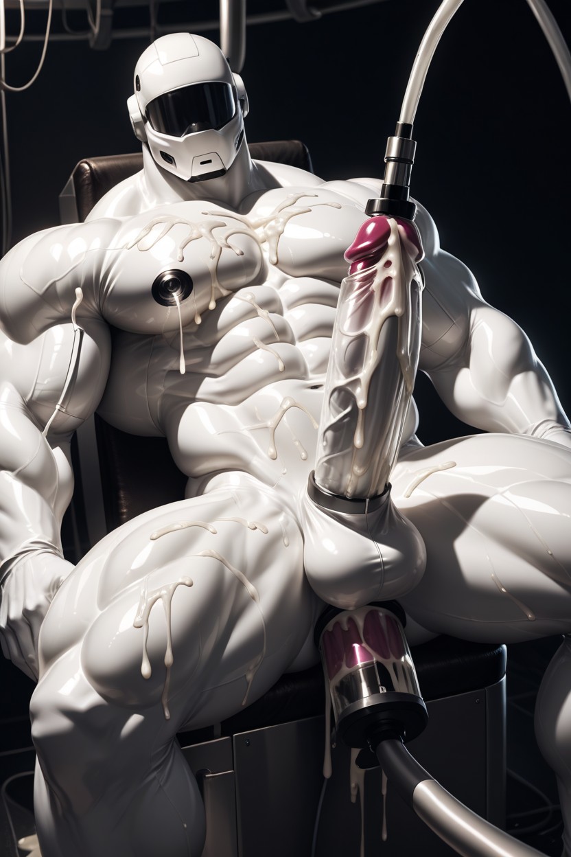 Excessive Hyper Cumshot, Huge Dildo On Fucking Machine, Shaking AI Gay Porn