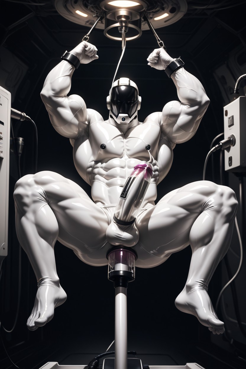 Hyper Detail, Muscular, Latex Skin 게이 AI 포르노