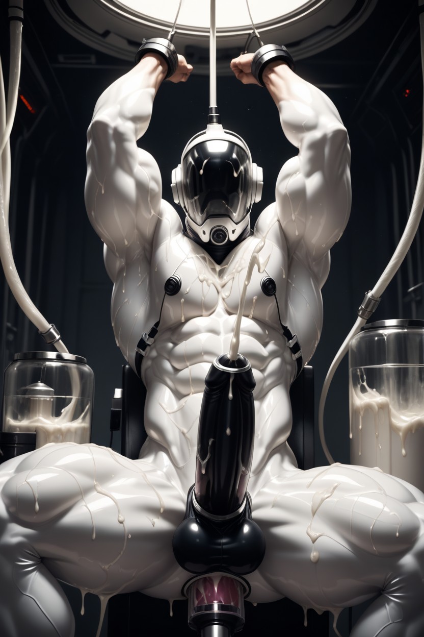 Space Ship, Huge Dildo On Fucking Machine, Shaking 게이 AI 포르노
