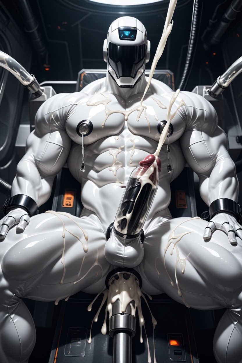 Spreading Legs, Cum On Abs, Cum On Pecs AI Gay Porn