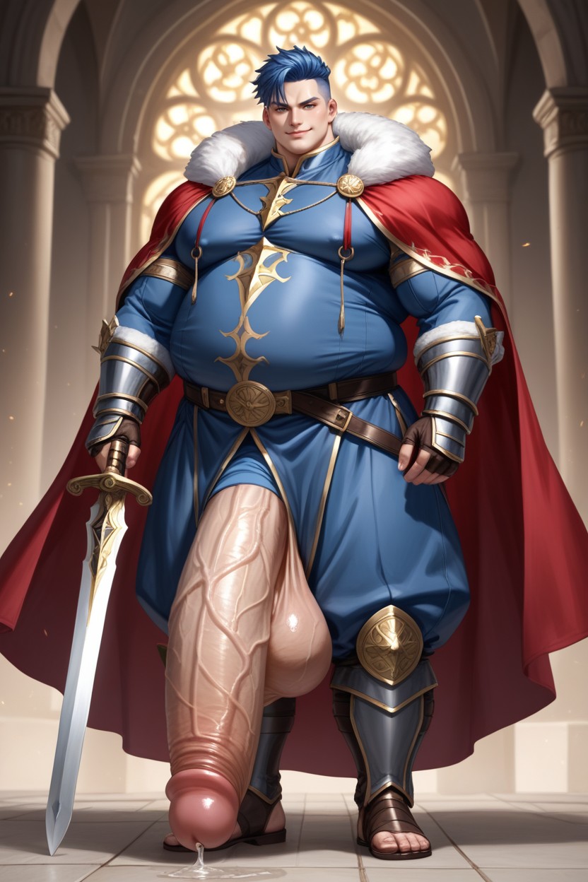Impossibly Long Hyper Penis, Hyper Thick Body, Shaved Body AI Gay Porn