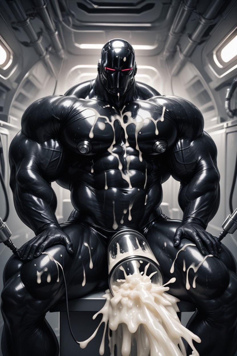 Huge Dildo On Fucking Machine, Liquid Muscles, Spreading Legs 게이 AI 포르노