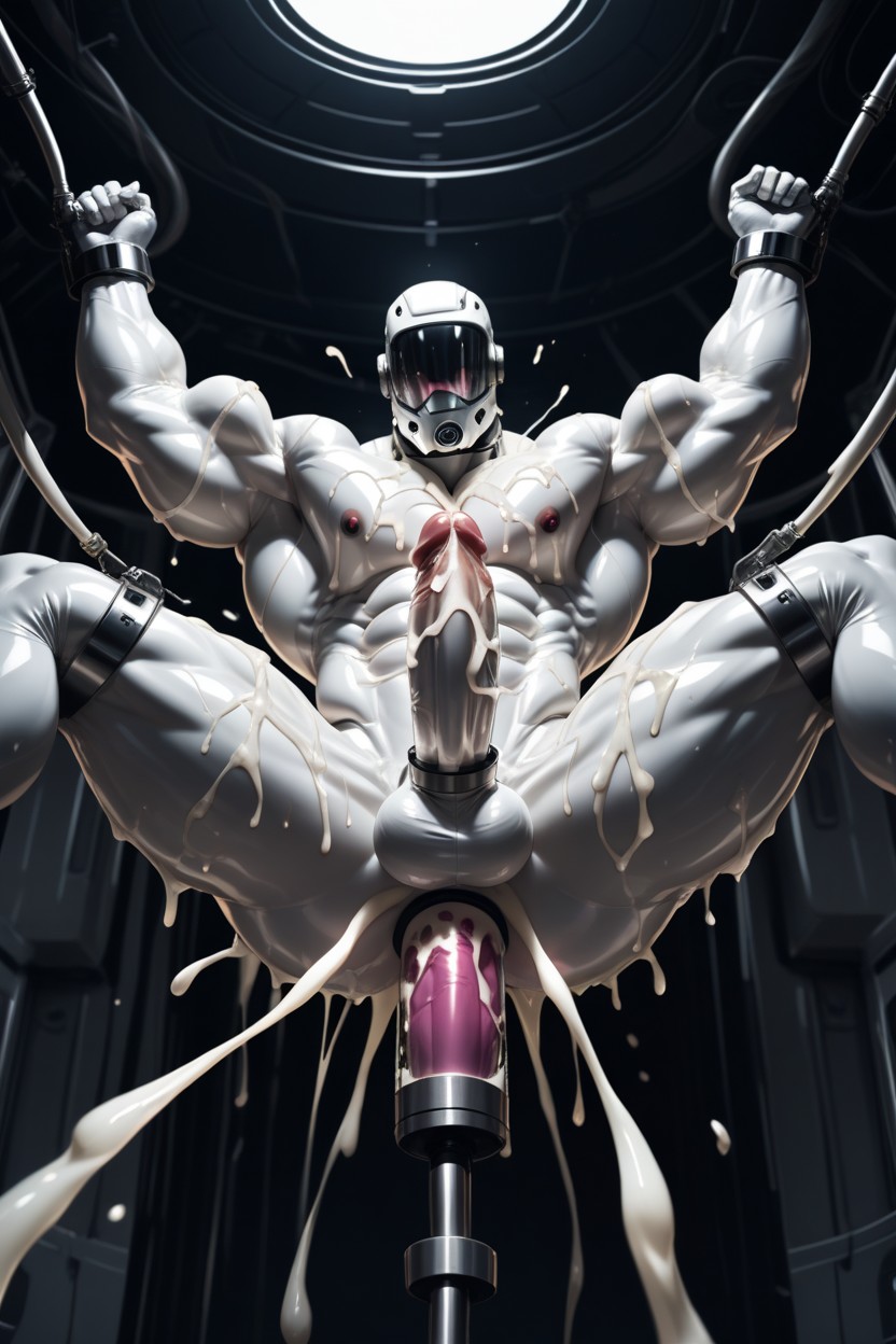 Faceless, Large Pecs, Cum On Face 게이 AI 포르노