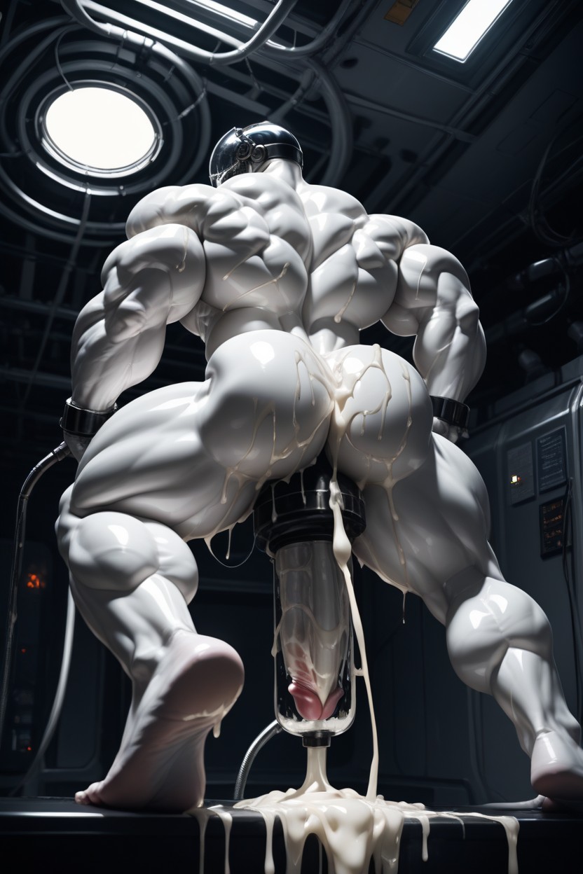 Huge Dildo On Fucking Machine, Latex Skin, Hard Light ゲイAIポルノ