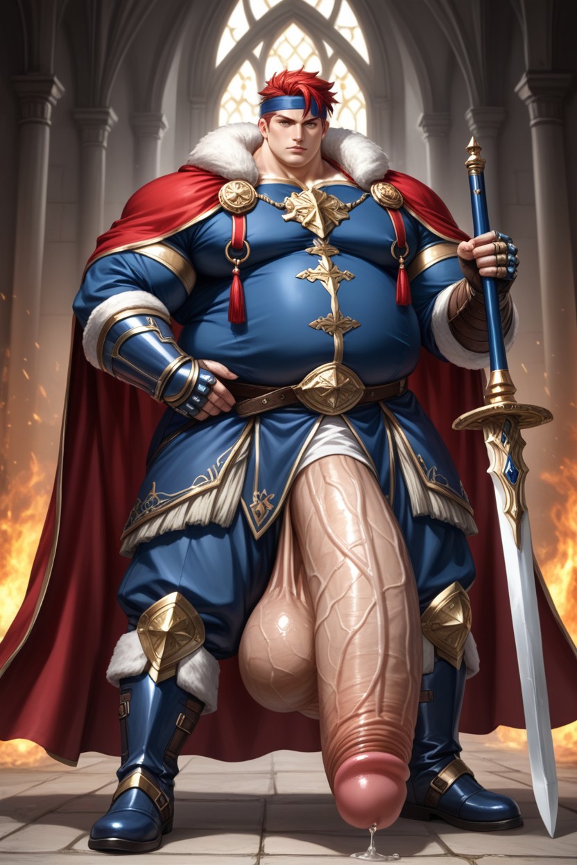 Medieval Fantasy Castle Setting, Ухмыляющийся, Masculine Chest ИИ гей порно
