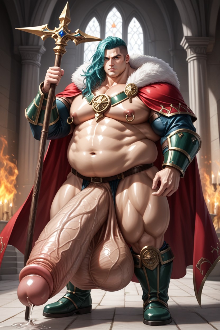 Masculine Chest, Impossibly Long Hyper Penis, Hyper Length Penis AI Gay Porn