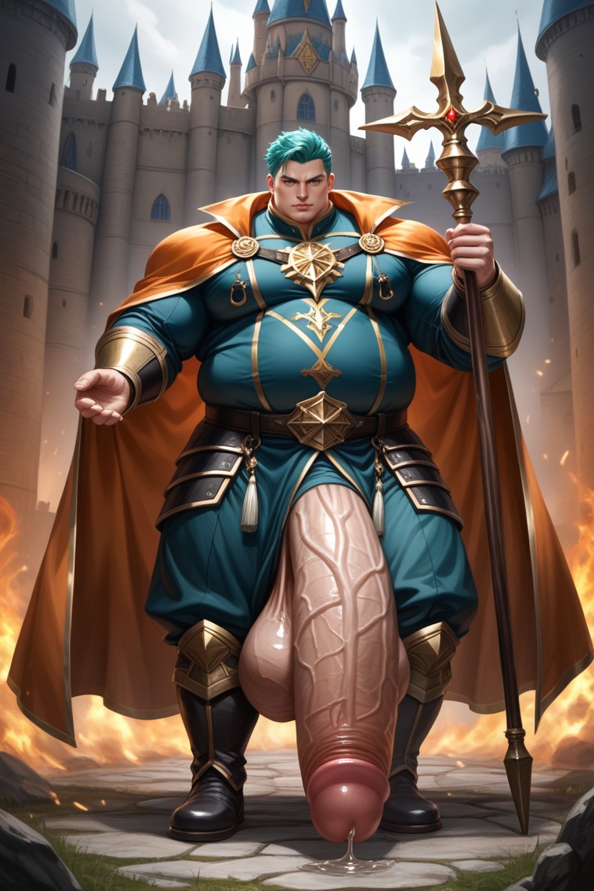 Holding Spear, Hyper Length Penis, Impossibly Long Hyper Penis AI Gay Porn