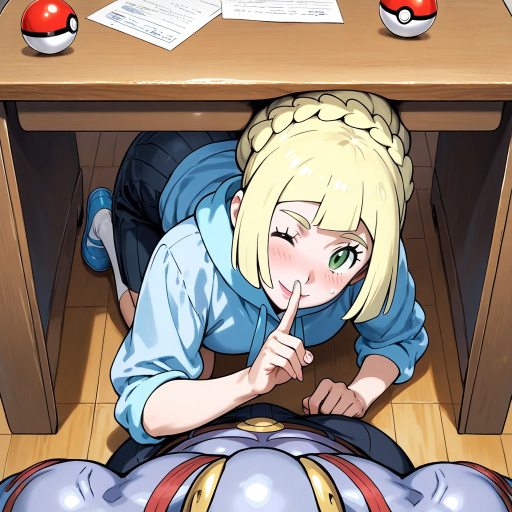 Machoke Pokemon, Suggestive Misdirection, Her Head Under Desk 게이 AI 포르노